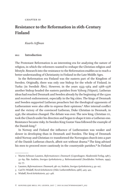 Resistance to the Reformation in 16Th-Century Finland