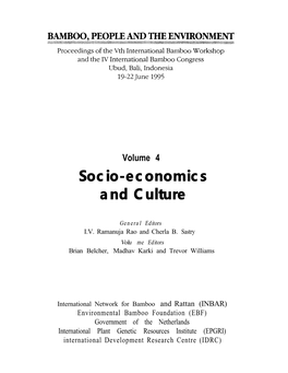 Socio-Economics and Culture