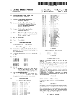 United States Patent (10) Patent No.: US 9,464,124 B2 Bancel Et Al