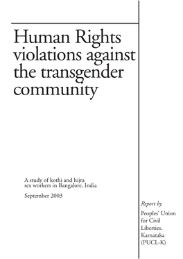 Human Rights Violations Against the Transgender Community