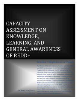 Capacity Assessment on Knowledge, Learning, and General Awareness of Redd+