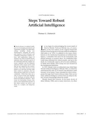 AAAI Presidential Address: Steps Toward Robust Artificial Intelligence