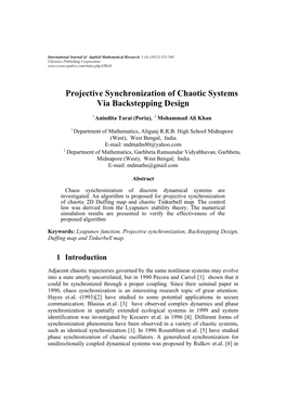 Projective Synchronization of Chaotic Systems Via Backstepping Design
