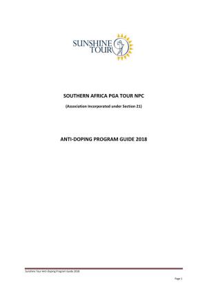 Southern Africa Pga Tour Npc Anti-Doping Program Guide