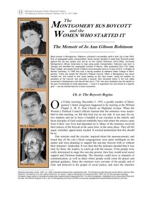 Jo Ann Gibson Robinson, the Montgomery Bus Boycott and The