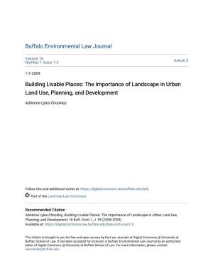 The Importance of Landscape in Urban Land Use, Planning, and Development