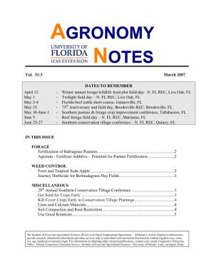 Agronomy Notes