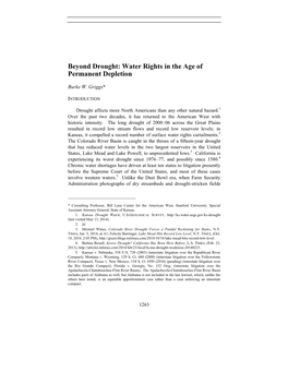 Beyond Drought: Water Rights in the Age of Permanent Depletion