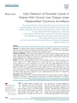 Early Detection of Pancreatic Cancer in Patients with Chronic Liver Disease Under Hepatocellular Carcinoma Surveillance
