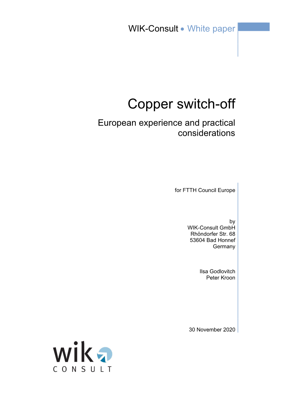 Copper Switch-Off European Experience and Practical Considerations