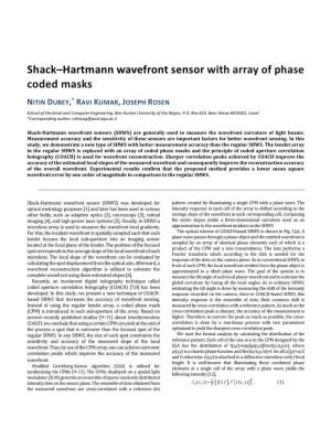 Shack–Hartmann Wavefront Sensor with Array of Phase Coded Masks
