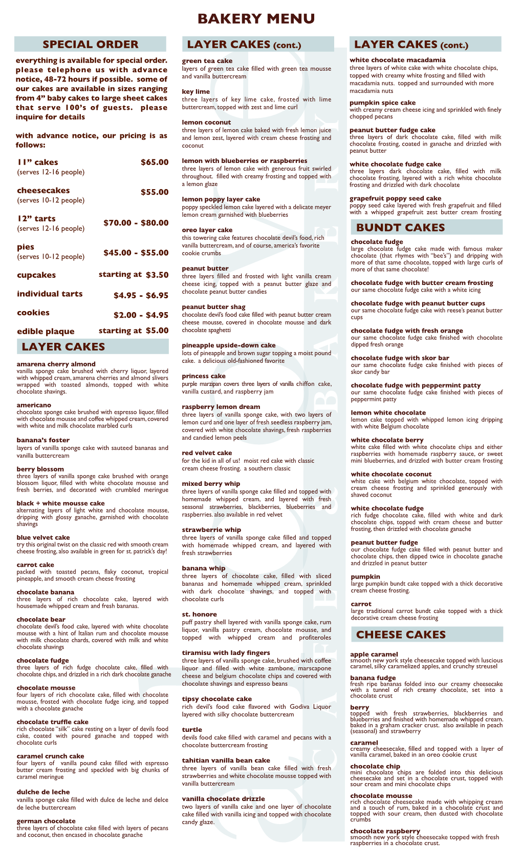 Alcovecafe & BAKER Y BAKERY MENU