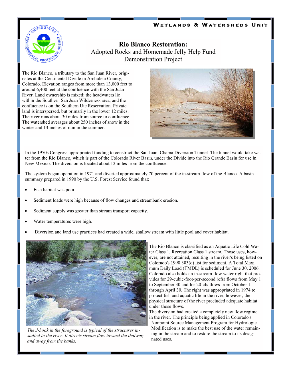 Rio Blanco Restoration: Adopted Rocks and Homemade Jelly Help Fund Demonstration Project