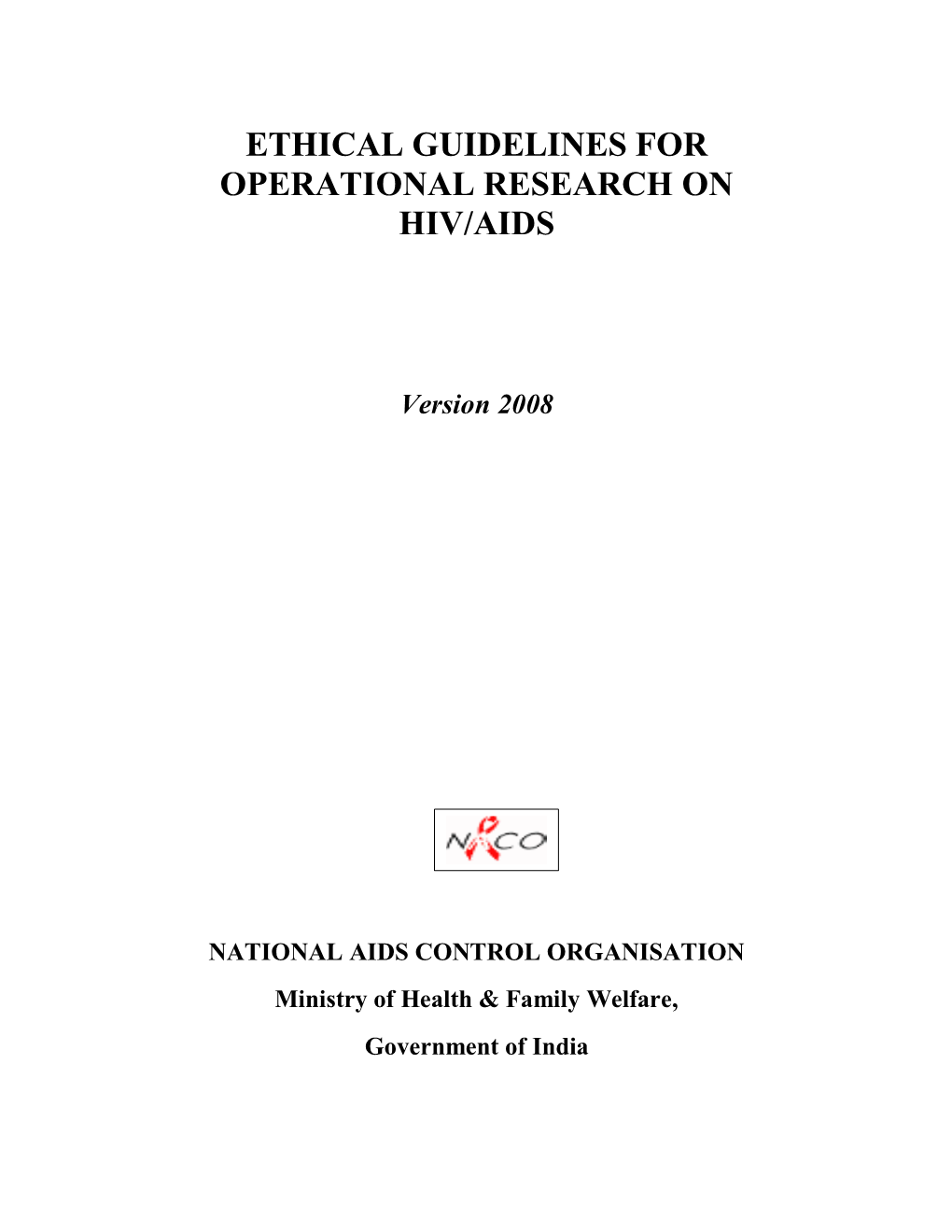 NACO Ethical Guidelines for Operational Research