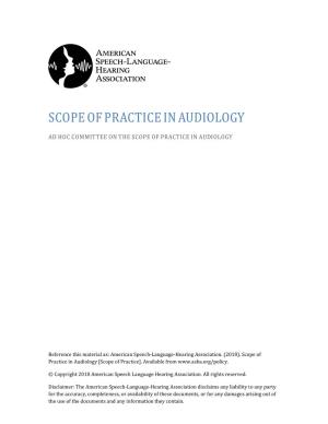 Scope of Practice in Audiology