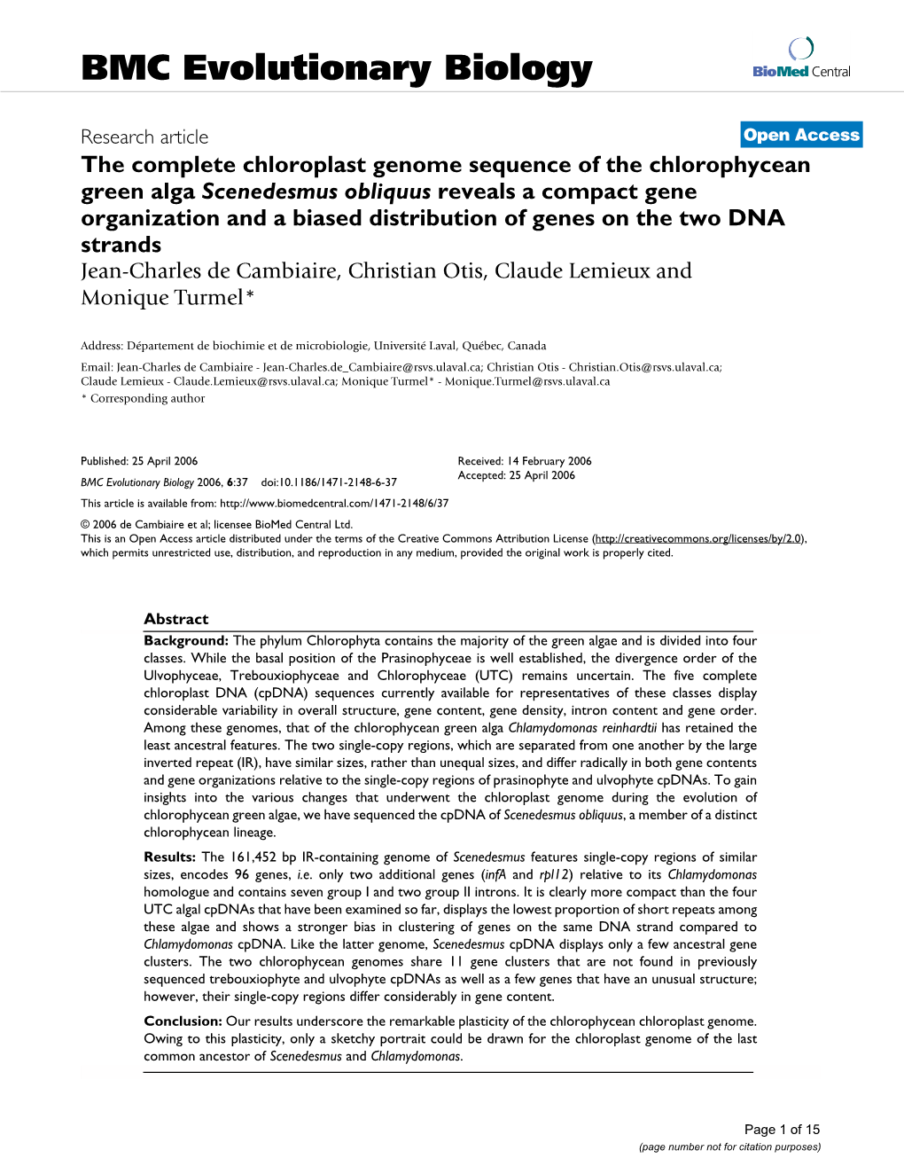 BMC Evolutionary Biology Biomed Central