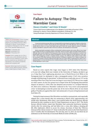 Failure to Autopsy: the Otto Warmbier Case
