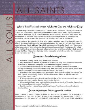 All Saints and Souls Day Bulletin Insert