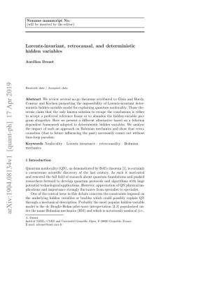 Lorentz-Invariant, Retrocausal, and Deterministic Hidden Variables 3
