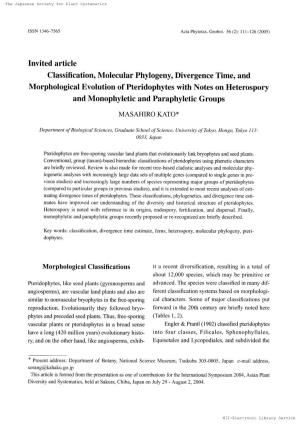 Classification, Molecular Phylogeny, Divergence Time, And