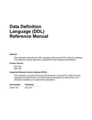 (DDL) Reference Manual