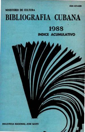 Bibliografia Cubana 1988 Indice Acumulativo