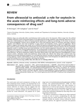 A Role for Oxytocin in the Acute Reinforcing Effects and Long-Term Adverse Consequences of Drug Use?