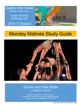 Monday Matinée Study Guide