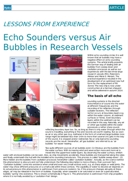 Echo Sounders Versus Air Bubbles in Research Vessels