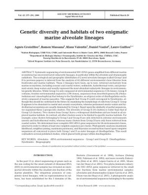 Genetic Diversity and Habitats of Two Enigmatic Marine Alveolate Lineages