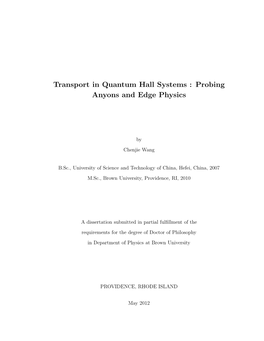 Transport in Quantum Hall Systems : Probing Anyons and Edge Physics