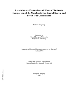 Revolutionary Economies and War: a Diachronic Comparison of the Napoleonic Continental System and Soviet War Communism