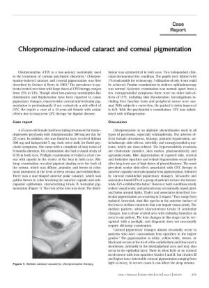 Chlorpromazine-Induced Cataract and Corneal Pigmentation