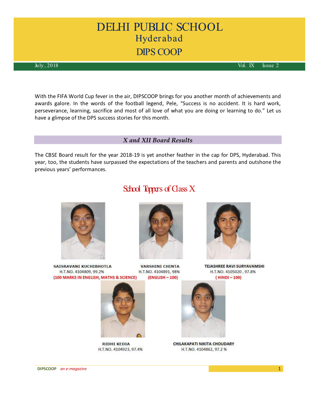 DELHI PUBLIC SCHOOL Hyderabad DIPSCOOP