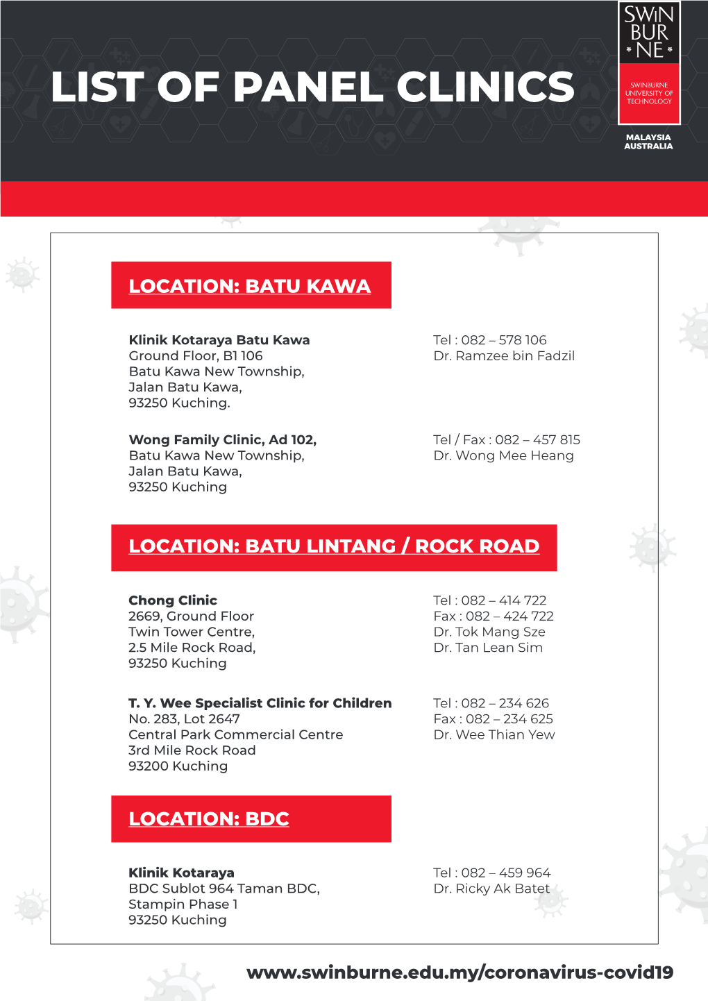 SUTS Panel of Clinics Cvd19 (Revised 31032021)