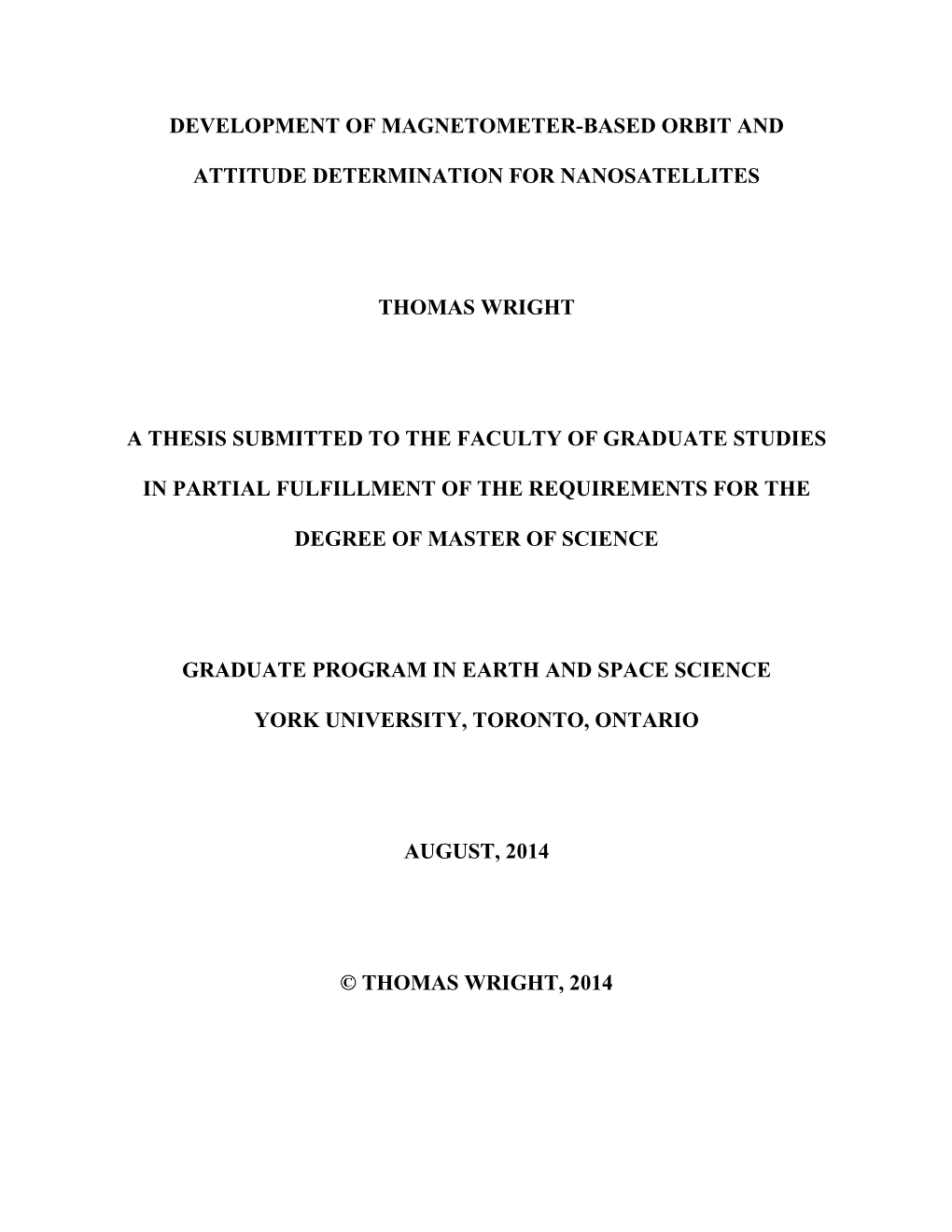 Development of Magnetometer-Based Orbit And