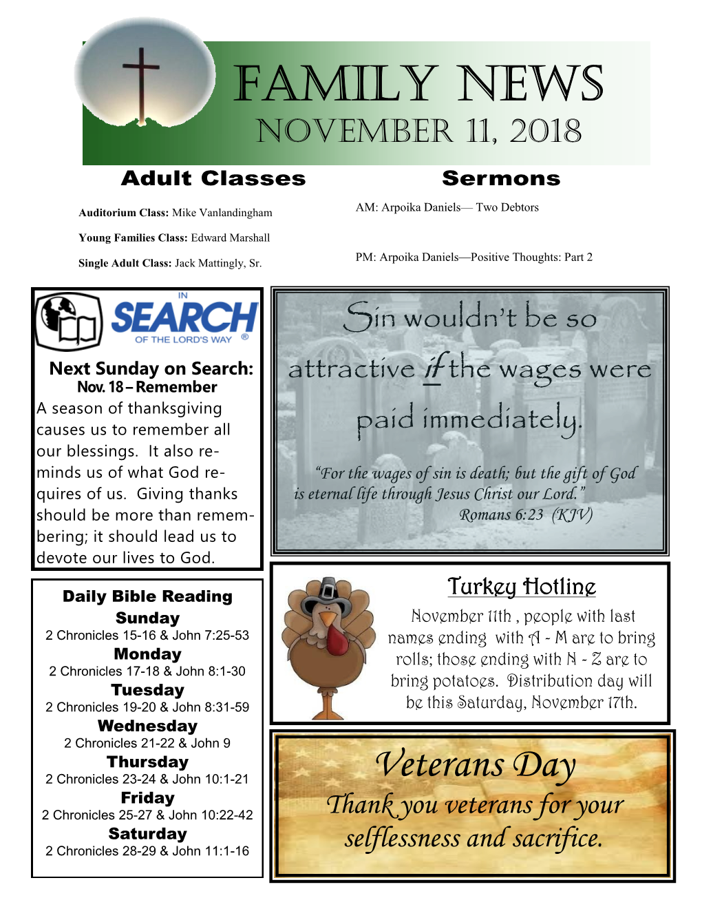 FAMILY NEWS November 11, 2018