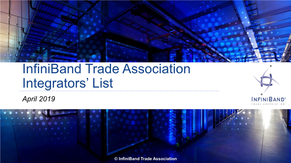 Infiniband Trade Association Integrators' List