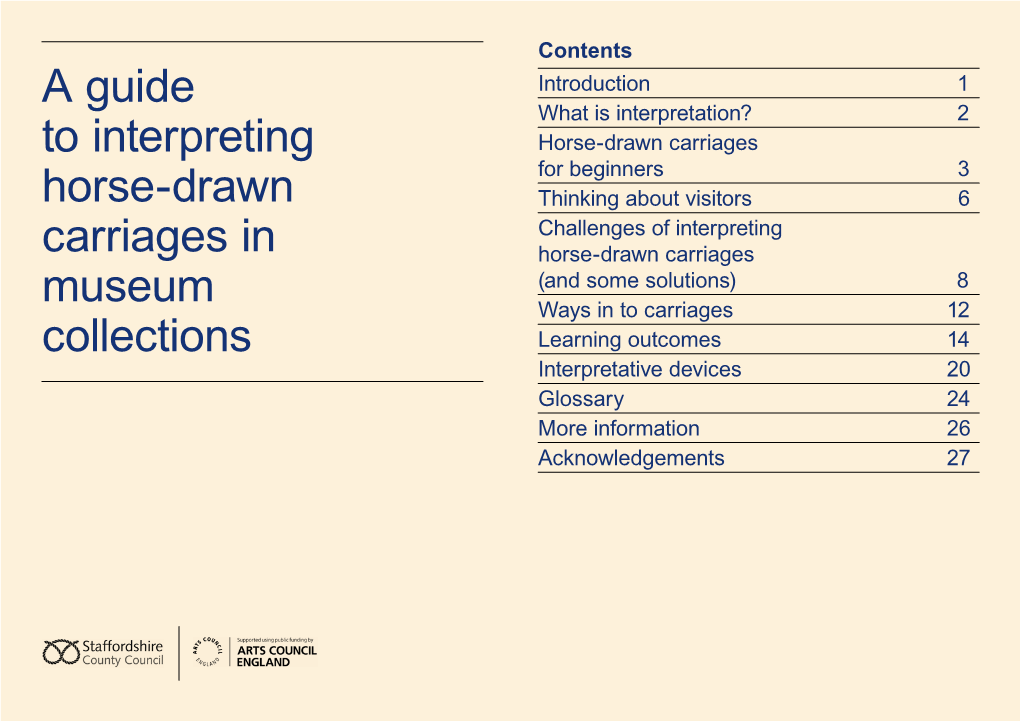 A Guide to Interpreting Horse-Drawn Carriages in Museum Collections