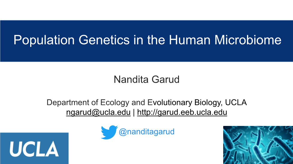 Population Genetics in the Human Microbiome