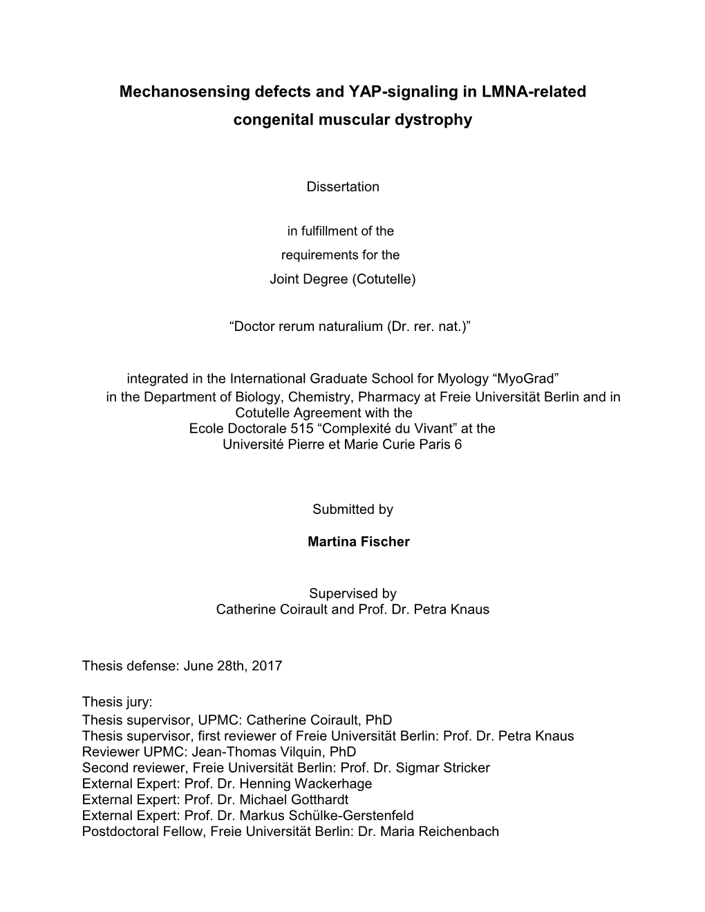 Mechanosensing Defects and YAP-Signaling in LMNA-Related Congenital Muscular Dystrophy