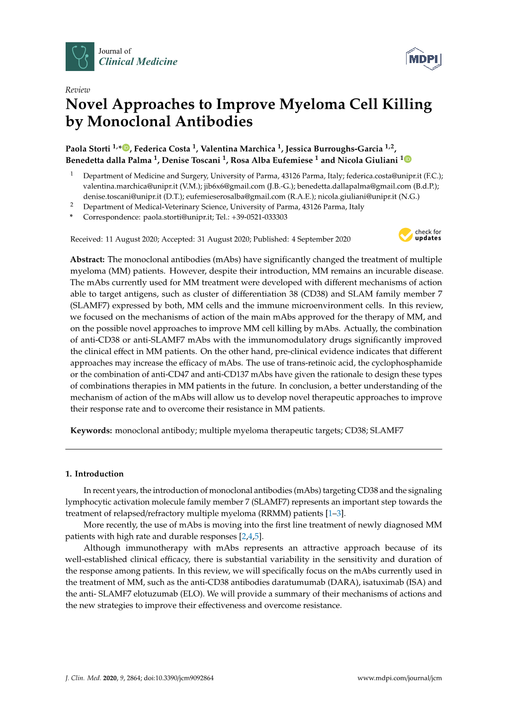 Novel Approaches to Improve Myeloma Cell Killing by Monoclonal Antibodies