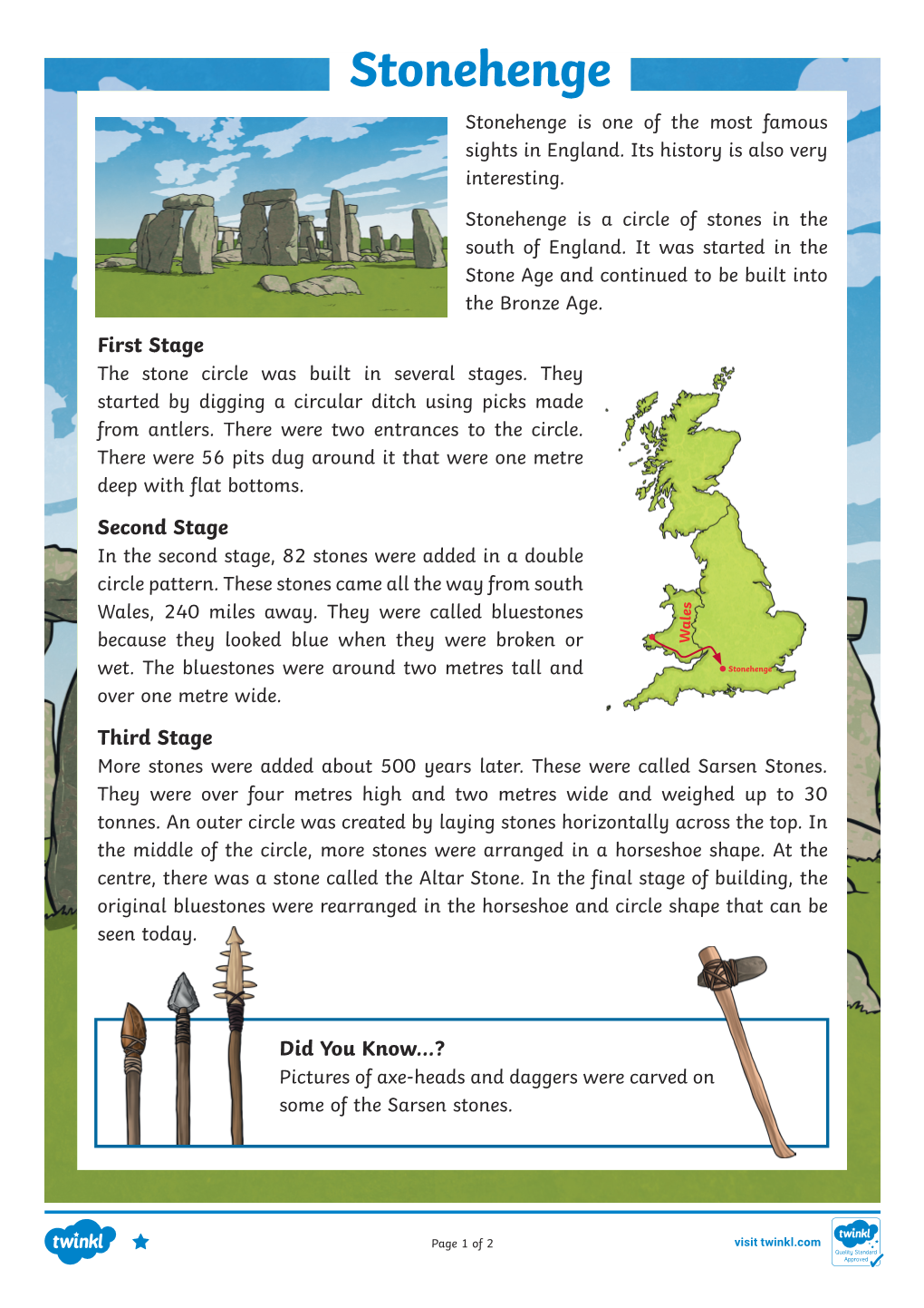 Reading – Stonehenge Comprehension