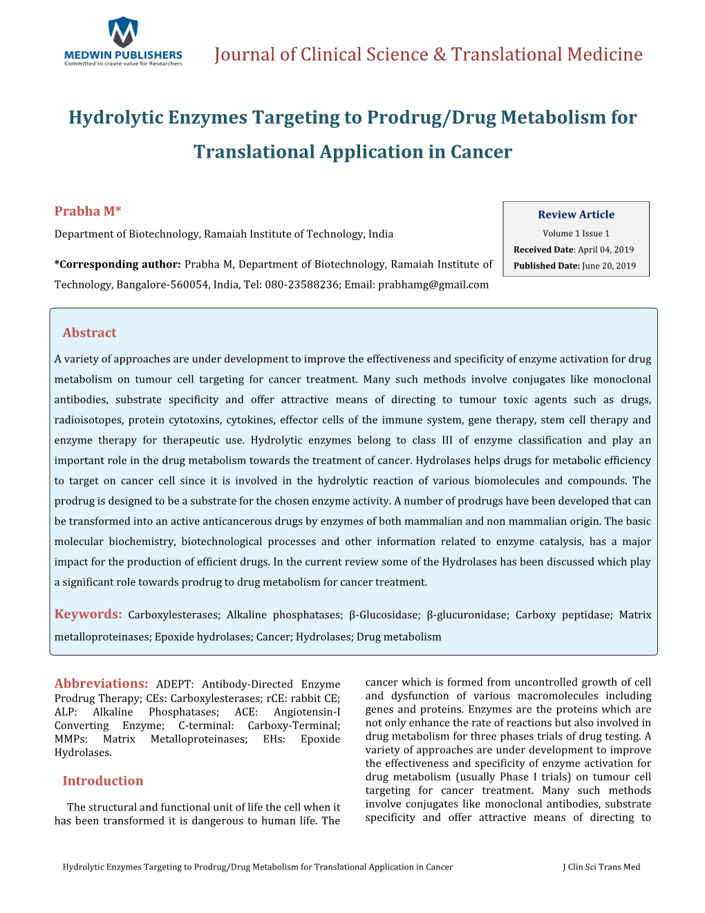 Hydrolytic Enzymes Targeting to Prodrug/Drug Metabolism for Translational Application in Cancer