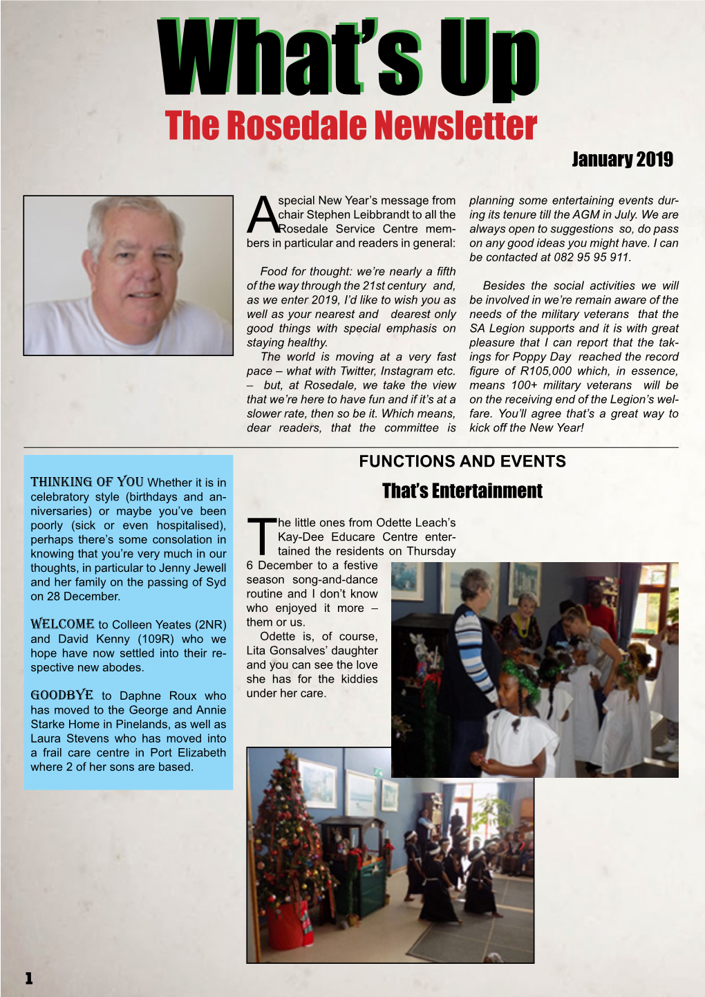 What's up the Rosedale Newsletter