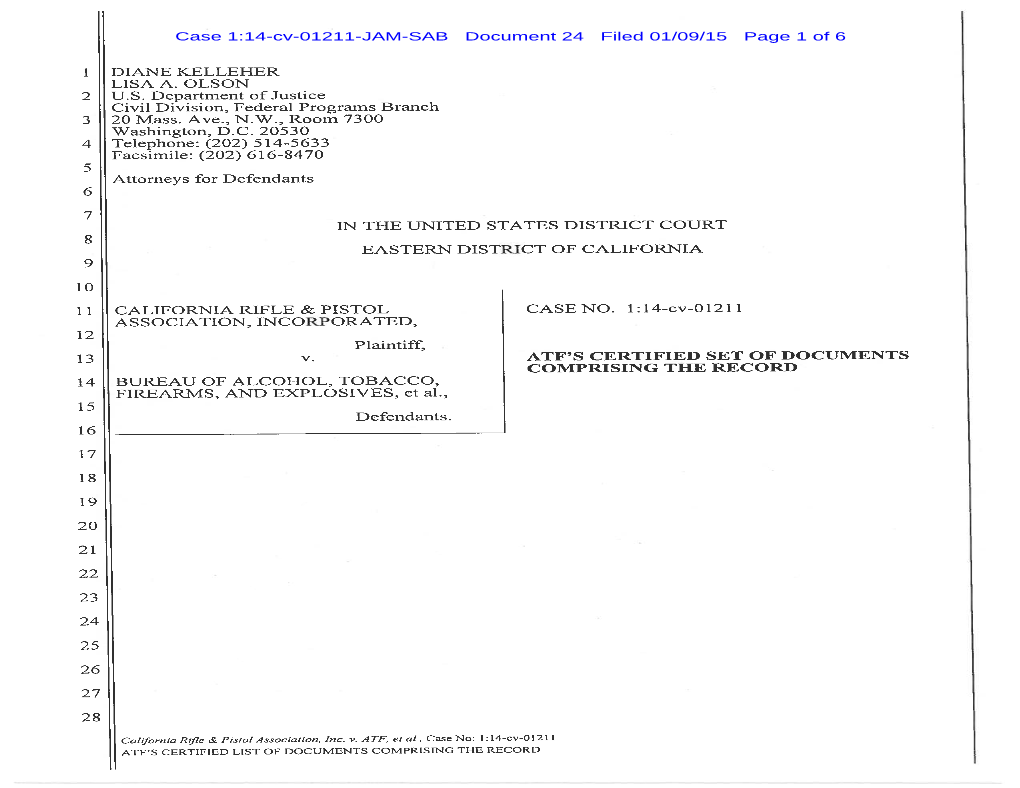 Case 1:14-Cv-01211-JAM-SAB Document 24 Filed 01/09/15 Page