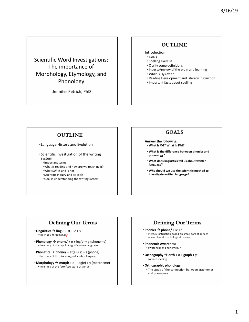 The Importance of Morphology, Etymology, and Phonology