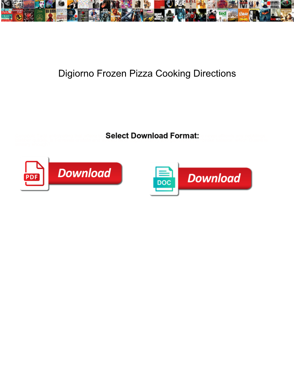 Digiorno Frozen Pizza Cooking Directions