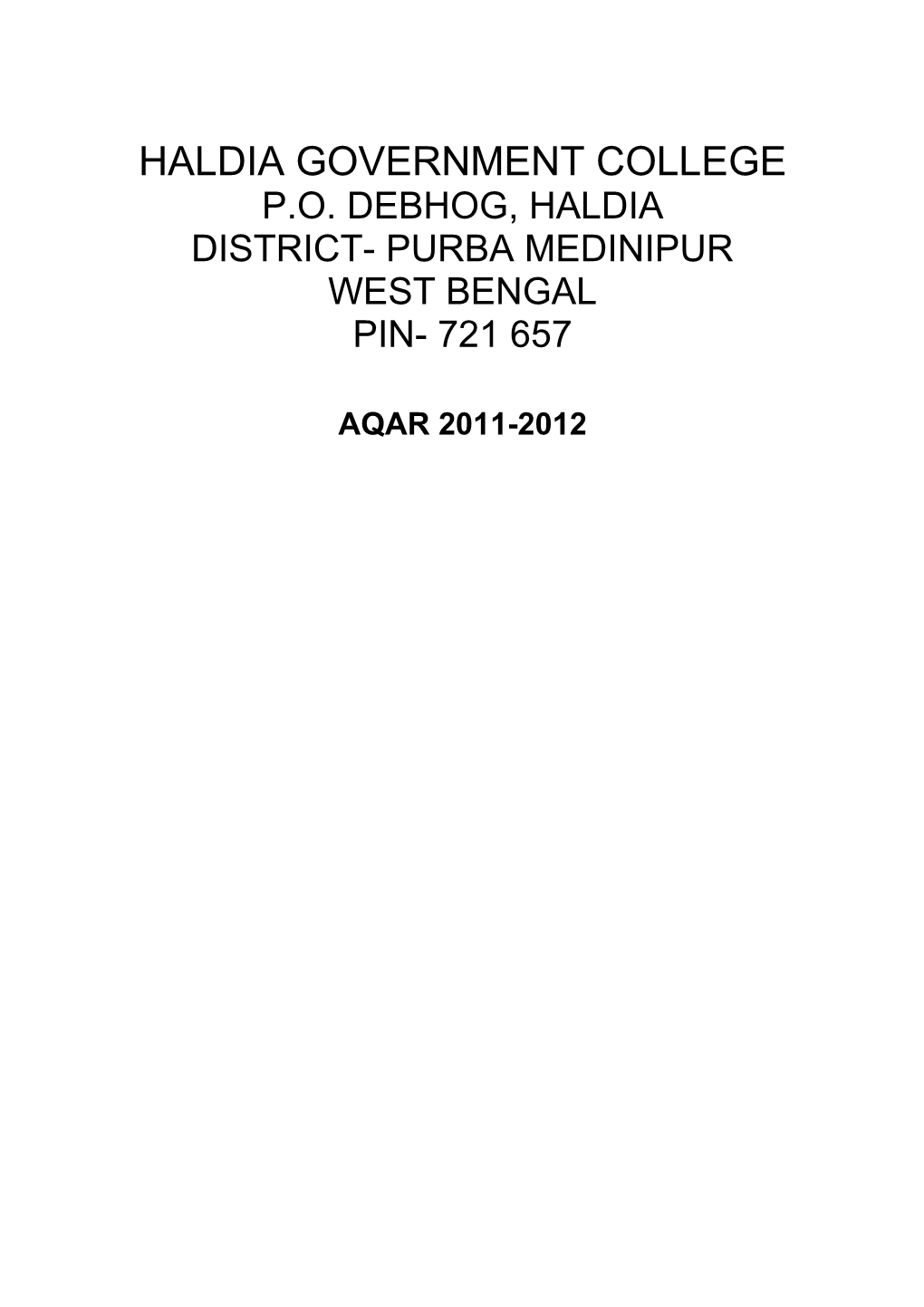 Po Debhog, Haldia District- Purba Medinipur West Bengal Pin- 721