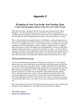 Appendix C Evolution of Arts Uses in the Arts Overlay Zone